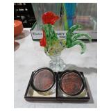 PAPER WEIGHTS & GLASS ROOSTER
