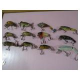 (12) VINTAGE WOOD PLUG LURES