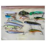 (12) VINTAGE FISHING LURES (HEDDON) ETC