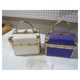 LESLIE BOX PURSE - PURPLE & WHITE