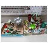 GLASS FLOWERS, FIGURINES & MISC ITEMS