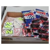 COLLECTION OF MATCH BOX RACING CARS &  # DECALS