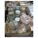VARIOUS SIZE CANNING JARS - SOME W/ LIDS