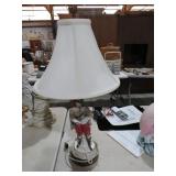 CAVALIER FIGURAL LAMP W/ SILK SHADE