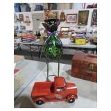 METAL RED TRUCK & HALLOWEEN DECORATION