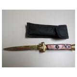 8.5" ITALIAN MILANO AUTOMATIC KNIFE W/SHEATH