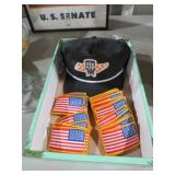 (3) NEW YEE HAW HATS & FLAG PATCHES