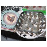 TOBACCO BASKETS & METAL CHICKEN PLATE