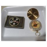 MILITARY BUCKLE & BRASS COMPASS