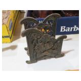 ART NOUVEAU CAST IRON LETTER HOLDER