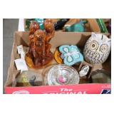 OWL BANK, WOOD FIGURE, COASTERS, MISC
