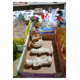 VTG. HUMMEL MUSICAL FIGURE & 2 HUMMEL WHITE FIGURE