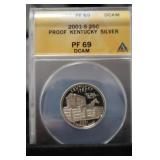 2001 S SILVER PROOF KENTUCKY STATE QUARTER 90%