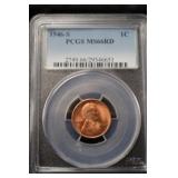1946 S LINCOLN CENT GRADED PCGS MS66RD