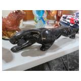 MID CENTURY BLACK PANTHER STATUE