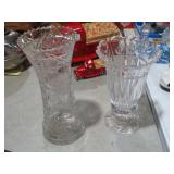 10" & 12" VINTAGE CRYSTAL VASES