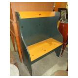 PAINTED WOOD HIGHBACK BENCH