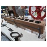 VTG WOOD CANDY MOLD W/ METAL STAND