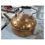 LRG COPPER TEA KETTLE W/ WOOD HANDLE