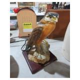 CERAMIC EAGLE STATUE ON WOOD BASE