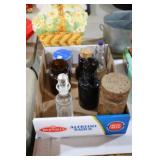 COLL. VTG MEDICINE BOTTLES, STOPPERS, MISC