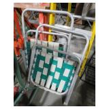 (2) VTG ALUMINUM FRAMED WEBBED LAWN CHAIRS