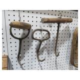 S/3  MEAT HOOKS W/ HANDLES