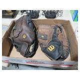 (2) LEATHER WILSON BALL GLOVES