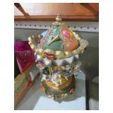 VINTAGE HORSE CAROSEL WITH CLOWNS