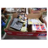 ORNATE ASHTRAY, FIGURINE, YAHTZEE, MISC