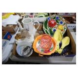 MEASURING SPOONS, TEAPOT, CHINA DISHES, MISC