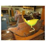 SOLID WOOD HANDMADE CHILDS ROCKING HORSE