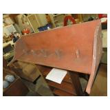 ANTIQUE OLD RED PAINT WALL MOUNTED SHELF W/ PEGS