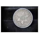 RARE 1853 3 CENT SILVER PIECE