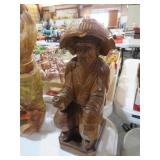 12" HAND CARVED JAPANESE MAN STATUE