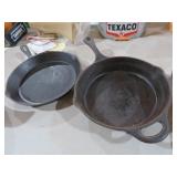(2) NICE OLD 10" CAST IRON SKILLETS