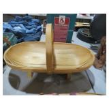 WOODEN TRUG GARDEN BASKET  W/ HANDLE