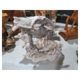 CERAMIC INDIAN & WOLVES STATUE