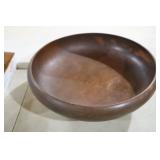 WOOD BOWL W/ 3 BRASS FEET