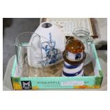 NAUTICAL ITEMS, VASE, PITCHER, LIGHTHOUSE, MISC