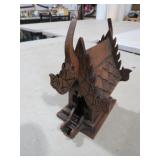 HAND CARVED WOOD DRAGON HOUSE