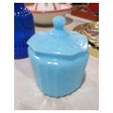 SKY BLUE GLASS BISCUIT JAR