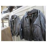 (2) DISTRESSED LEATHER COATS SZ (M) & 42