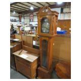 TEMPUS-FUGIT GRANDFATHER CLOCK W/ PENDULUM & WEIGH