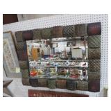 METAL ORNATE FRAMED BEVELED WALL MIRROR