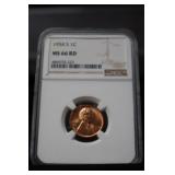 1954 S LINCOLN CENT GRADED NGC MS66RD