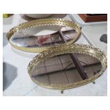 (2) GOLD TRIMMED PLATEAU MIRROR