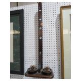 VTG HANGING WOOD WALL CANDLE SCONCE