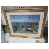 FRAMED ARTIST SIGNED SEASIDE PRINT