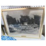 FRAMED HISTORICAL GUNTERSVILLE BOAT PRINT